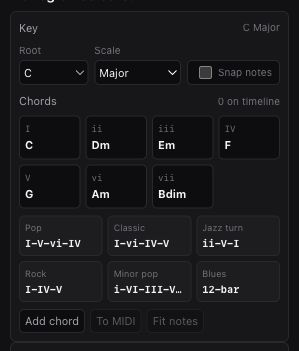 Miao chord and scale inspector with progression presets