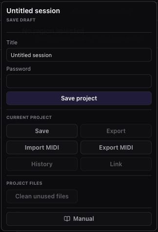 Miao Project menu with create, open, save, export, history, link, clean unused files, and manual actions